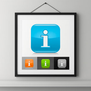 Poster Symboles modernes d'information brillante