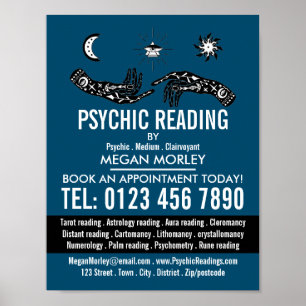 Poster Symboles Mystiques, Lecture Psychique Publicité