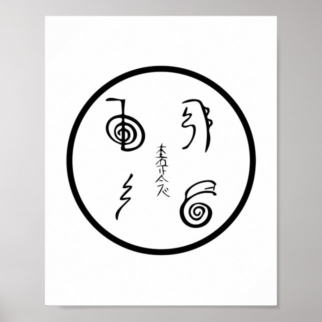 Poster Symboles Reiki | Ésotérisme Reiki Master Gifts (Devant)