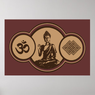 Poster Symbols Of Buddha Print