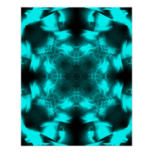 Poster Symétrie de plasma aquatique Art fractal