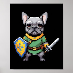 Poster Sympa French Bulldog Comme Retro Video Jeu Caractè