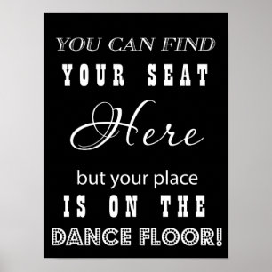 Poster Sympa panneau Mariage réception danse et siège