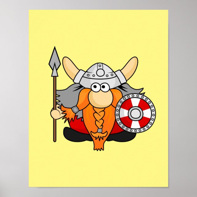 Poster Sympa Petit Viking Main Drake Caractère de dessin (Devant)
