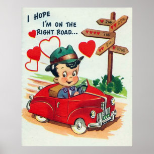 Poster Sympa rétro vintage Valentine