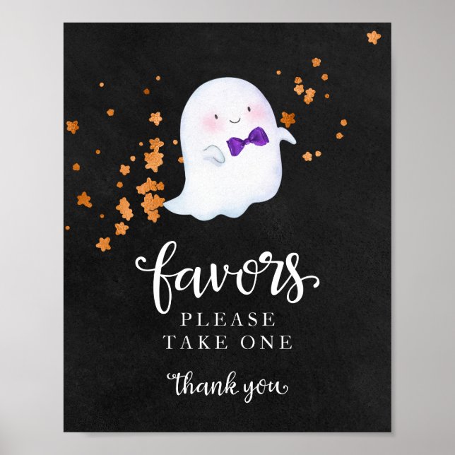 Poster Sympathie Fille Halloween Symbole Baby shower Fave (Devant)