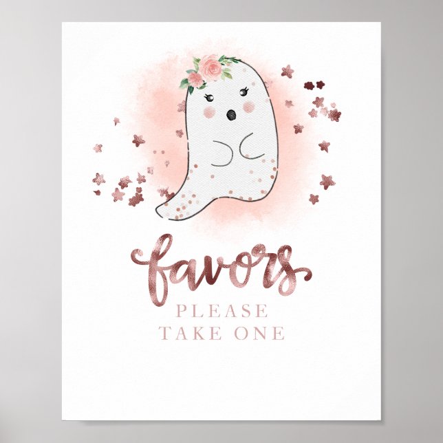 Poster Sympathie Fille Halloween Symbole Baby shower Fave (Devant)
