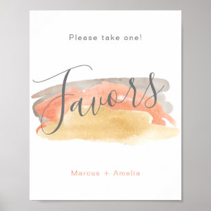 Poster Sympathique Aquarelle Minimaliste Mariage Faveurs