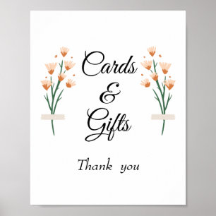 Poster Sympathique carte Mariage Fleur sauvage Signal cad