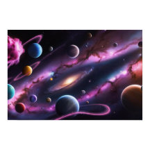 Symphonie cosmique des planètes et des galaxies