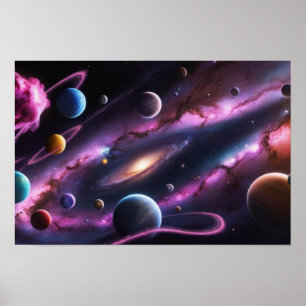 Poster Symphonie cosmique des planètes et des galaxies
