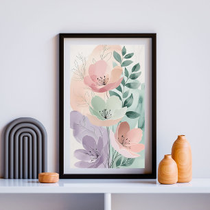 Poster Symphonie de fleurs sauvages éthérées Botanique