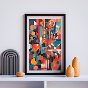 Poster Symphonie de géométrie néon