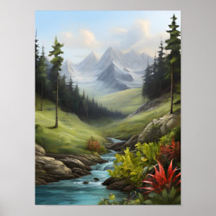 Poster Symphonie de la nature dans le réalisme Abstrait