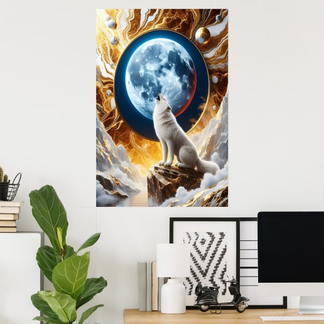 Poster Symphonie lunaire : Serenade des loups (Bureau à domicile)