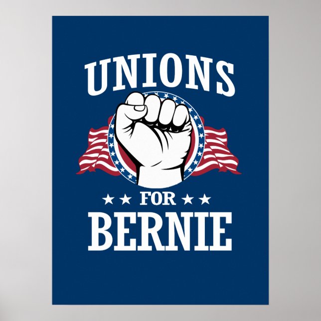 POSTER SYNDICATS POUR BERNIE SANDERS (Devant)