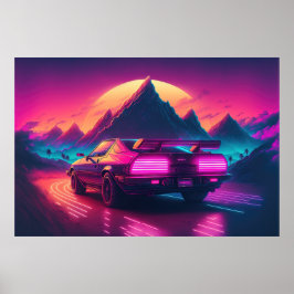 Poster Synthwave Speedster : Synthétise les sables