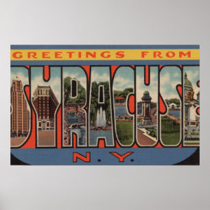 Poster Syracuse, New York - Scènes de grandes lettres