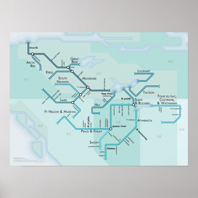 Poster Système du fleuve Mackenzie, 15 x 20 (Devant)