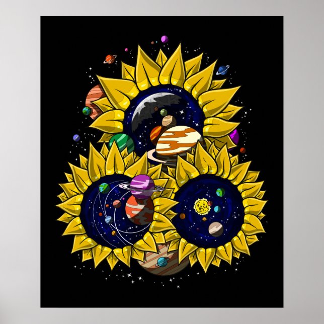 Poster Système solaire de tournesols (Devant)