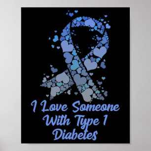 Poster T1d J'aime quelqu'un avec le diabète de type 1 Dia