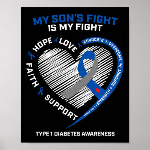 Poster T1D Maman Papa Mon Fils Lutte Type 1 Prise en char