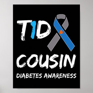 Poster T1d Ruban de sensibilisation au diabète de type 1