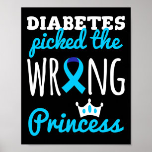 Poster T1D Sensibilisation Princesse Filles Diabète Diabè