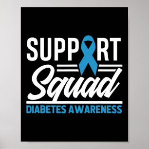 Poster T1d T2d Équipe de soutien aux guerriers de T2d Sen