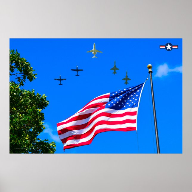 Poster T-1A, T-38C et T-6A FLAG US FLYPAST (Devant)