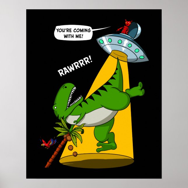 Poster T Rex Dinosaur Alien (Devant)