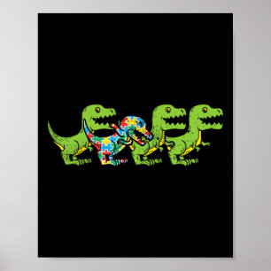 Poster T-Rex Dinosaures Puzzle Dino Sensibilisation sur l