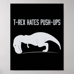 Poster T-rex graphique déteste les pompes drôle Gym Trex 