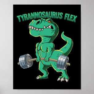 Poster T-rex Gym Bodybuilding Tyrannosaurus Flex