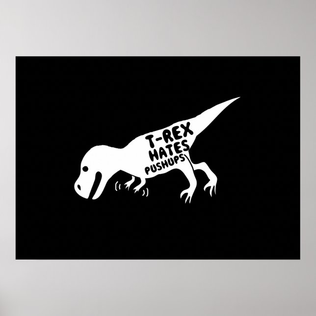 Poster T-Rex Hates Pushups (Devant)