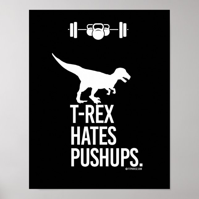 Poster T-Rex Hates Pushups - - Humour de formation -.png (Devant)
