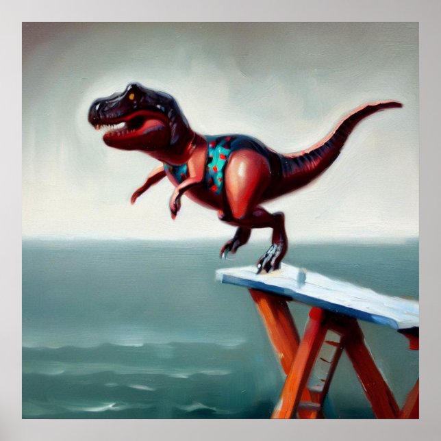 Poster T Rex plongée (Devant)