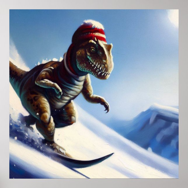 Poster T Rex Snowboard (Devant)