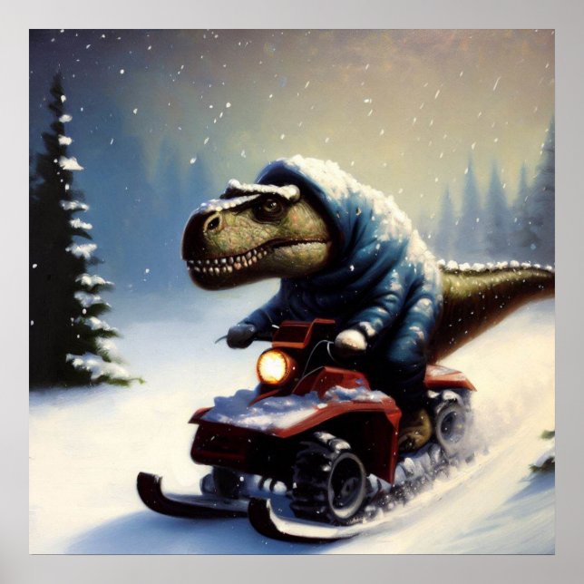 Poster T Rex Snowmobile (Devant)