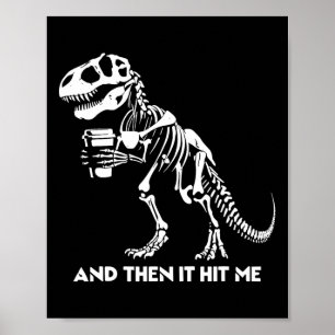 Poster T-rex squelette dinosaure Halloween hommes femmes 