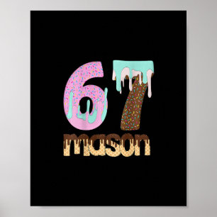 Poster T-shirt 67 Ice Cream Drip Meme Six Seven Argot Gen