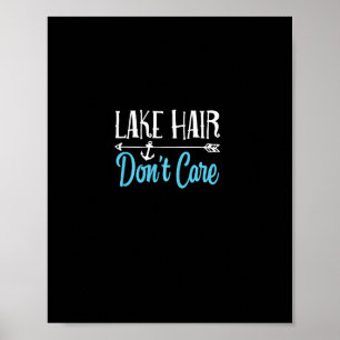Poster T-shirt à capuche Lake Hair Life Don't Care Pêche