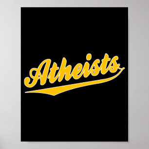 Poster T Shirt athée de style baseball d'équipe