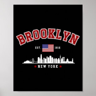 Poster T Shirt Brooklyn Ney York Est 1816