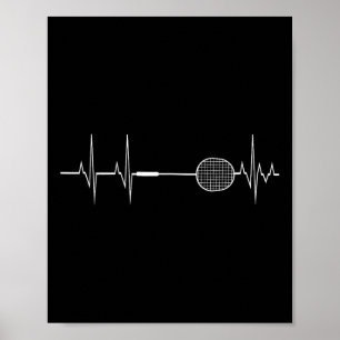 Poster T-shirt cadeau drôle de joueur de badminton avec r