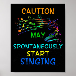 Poster T Shirt Cadeau pour Amateur de Musique Chantant -