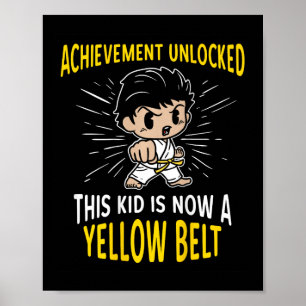 Poster T Shirt Cadeau pour Enfant Karaté Étudiant Ceintur