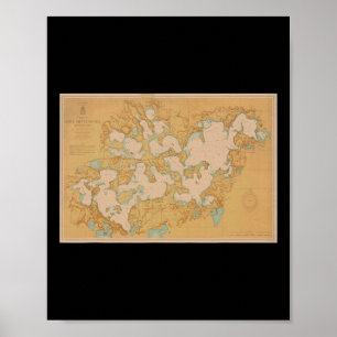 Poster T Shirt Carte du Lac Minnetonka