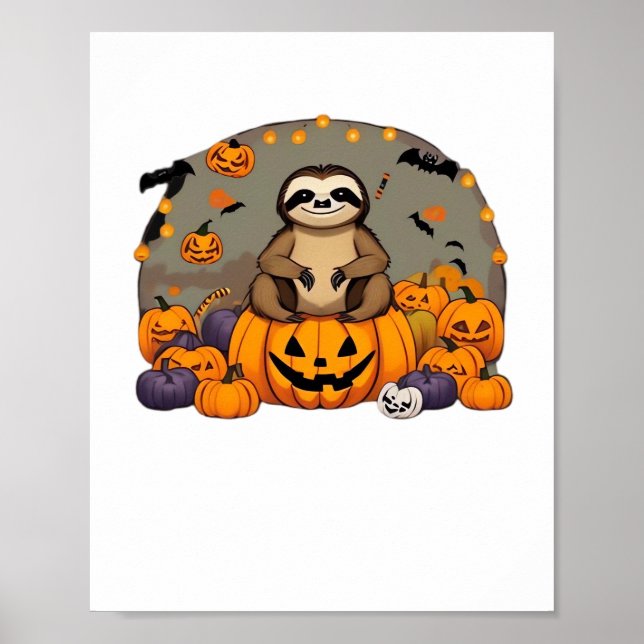 Poster T-shirt classique de Sloth-o-ween (Devant)