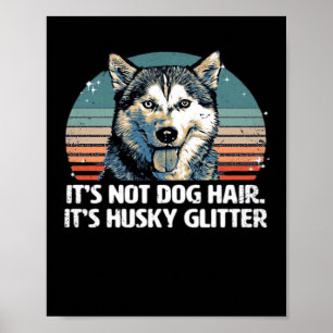 Poster T-shirt classique pailleté chien husky sibérien dr